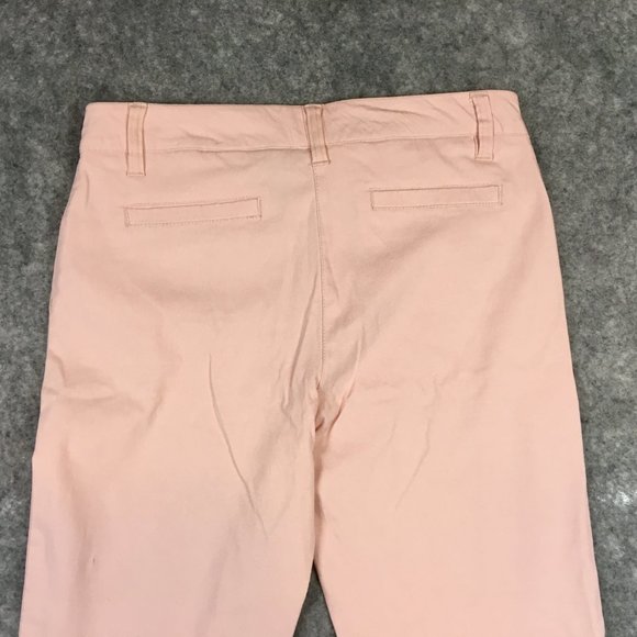 New Directions Jeans 6 28 Pants Mid Rise Straight Leg Solid Pink Stretch Casual - Picture 9 of 12